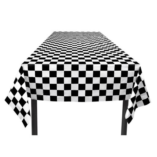 Racing Theme Plastic Tablecloth Chequered Flag 130x180cm