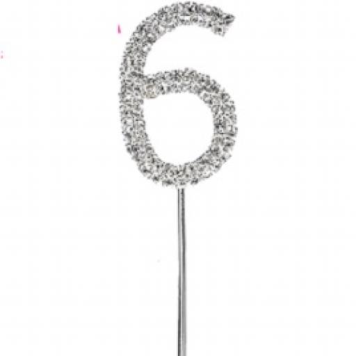 Diamante 6th Birthday Cake Topper Decoration