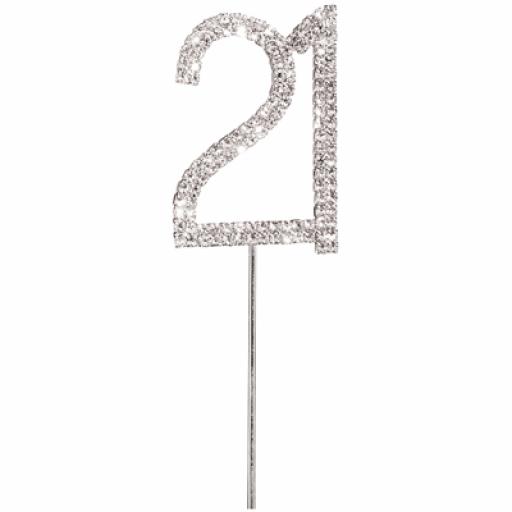 Diamante 21st Birthday Cake Topper Decoration