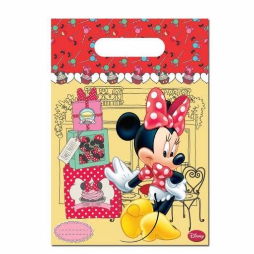 Disney Minnie Mouse Plastic Party Bags Pack of 6