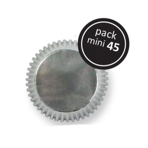 Silver Mini Baking Cups 45pcs