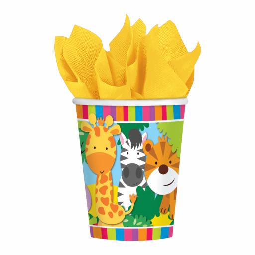 Jungle Friends Paper Party Cups 266ml pack of 8