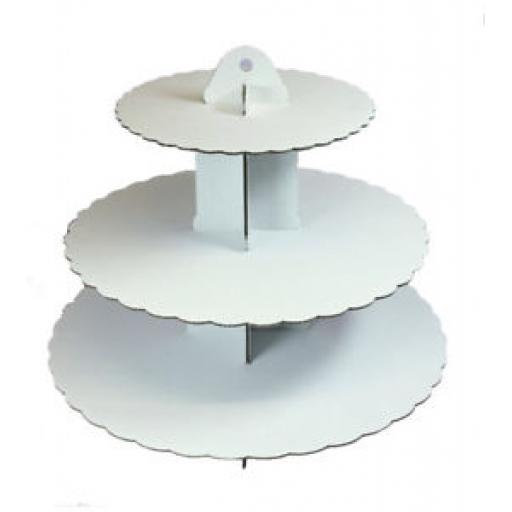 3 Tier White Cupcake Stand