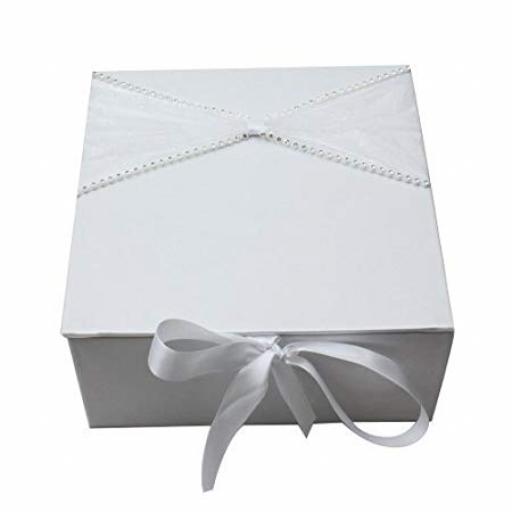 White Satin Wedding Memory Box