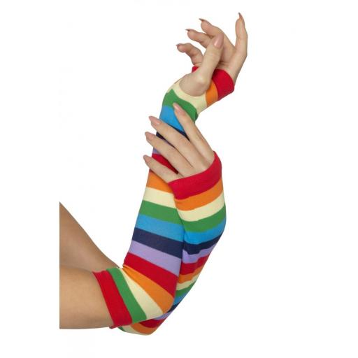 Fingerless Striped Gloves