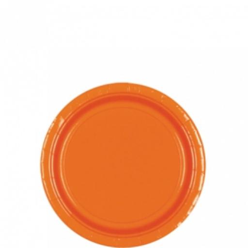 8 Orange Peel Paper Plates 7"