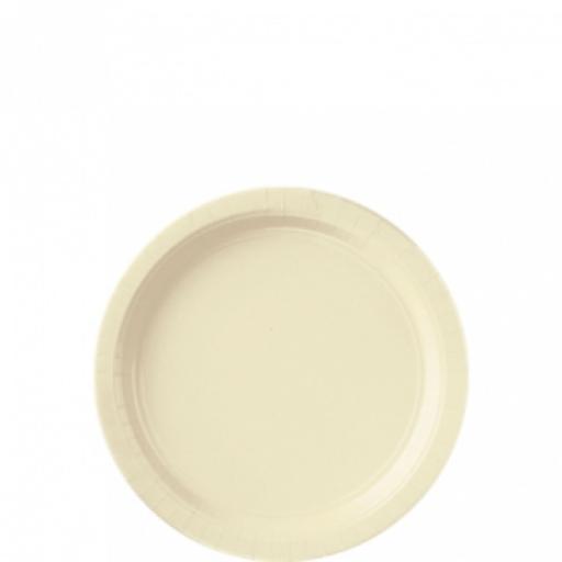 8 Vanilla Creme Paper Plates 7"