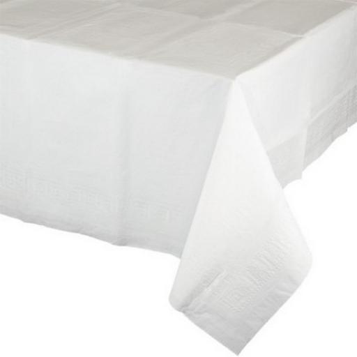 6 Frosty White Paper Tablecovers 54x108"