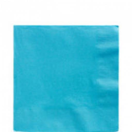 20 Caribbean Blue Luncheon Napkins 2ply/33cm -