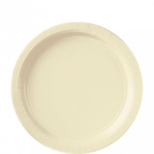 8 Vanilla Creme Paper Plates 9"