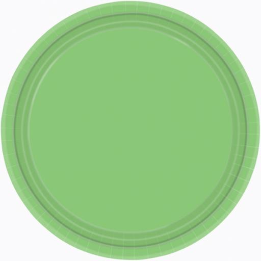 8 Kiwi Green Paper Plates 7"