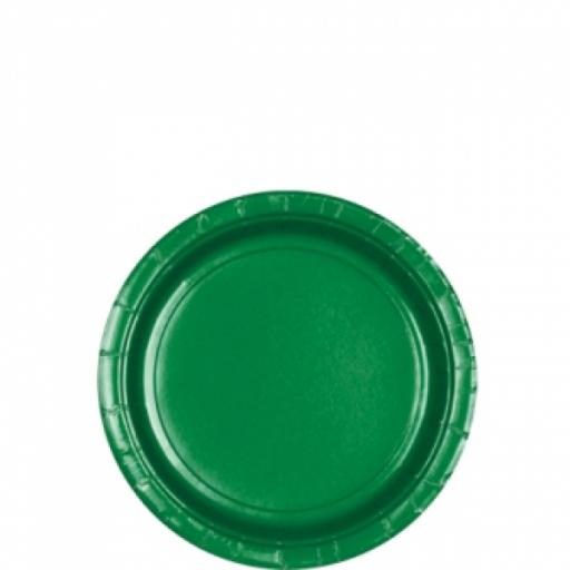 8 Festive Green Paper Plates 9"