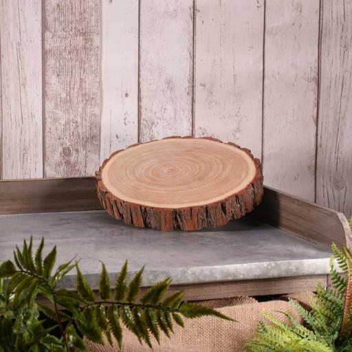 Wooden Slice Cake Stand 9"