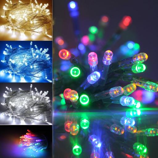 20 Battery Operated Static & Flashing LED Lights Multicolour