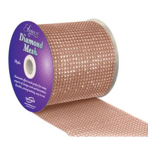 Elenganza Rose Gold Diamond Sparkling Mesh 12cm x 1m