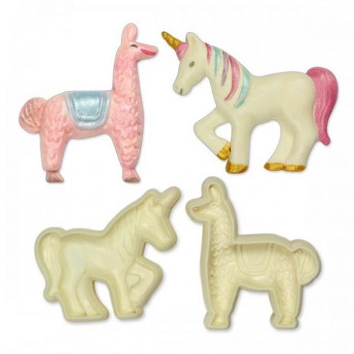 Jem Pop It Mould Exotic Animal Set of 2/Unicorn & Llama