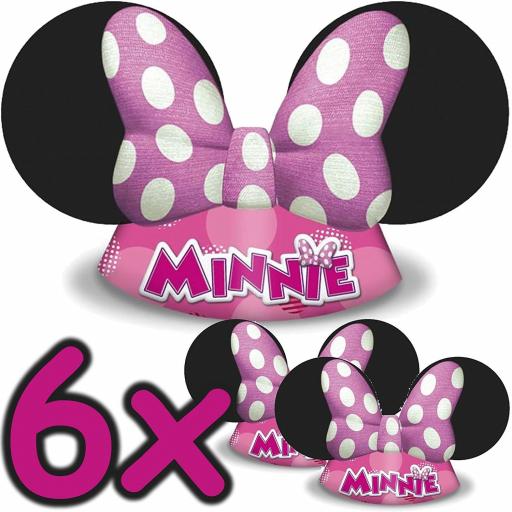 6 Disney Minnie-Mouse Party Hats Card