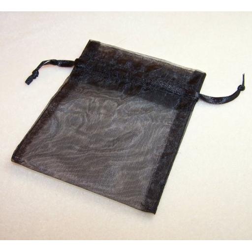 10 Black Small Organza Pouch