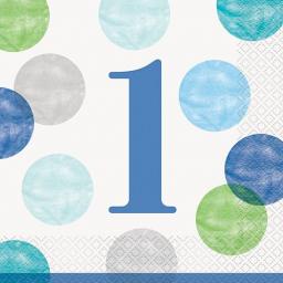 Blue Dot 1st Birthday Paper Napkins.jpg