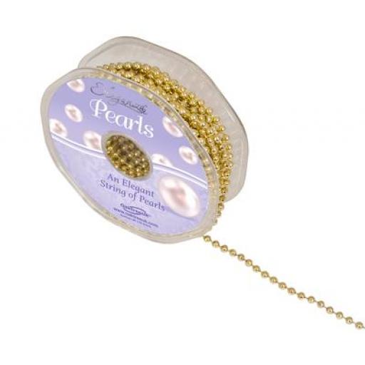 Eleganza Pearls Metallic Gold 4mm x 1m