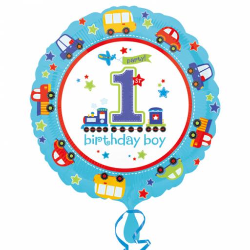 All Aboard Birthday Standard Foil Balloons 1st Birthday Boy