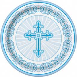 Communion Christening Paper Plates Blue.jpg