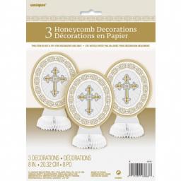 Communion Christening 3 Honeycomb Decoration Gold.jpg