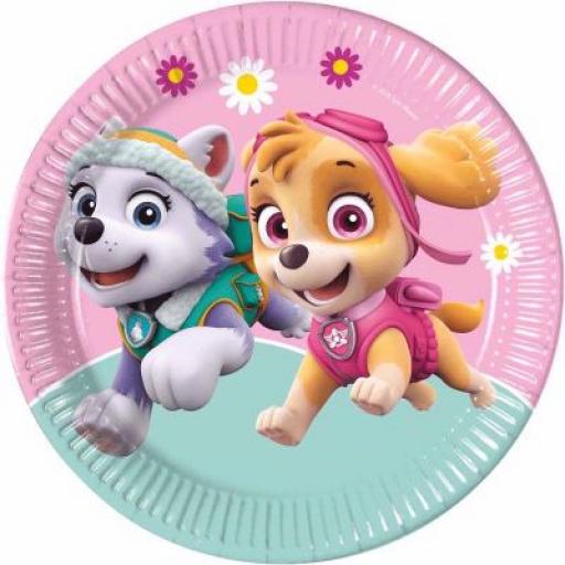 Paw Patrol Skye and Everest Paper Plates 23cm 8pk