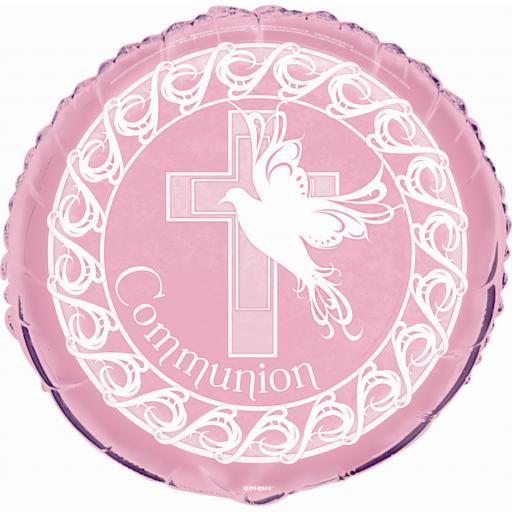 18" Foil Communion Balloon Pink