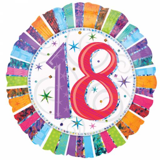 Radiant Birthday 18 Standard 18" Foil Balloons