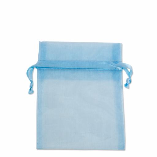 Light Blue Small Organza Pouch 10 ct