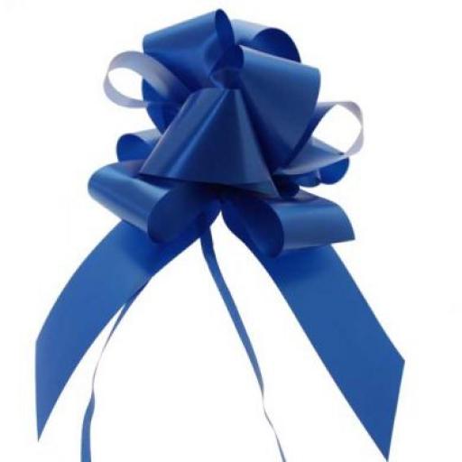 20 Royal Blue Flora Charm Pull Bow (50mm)