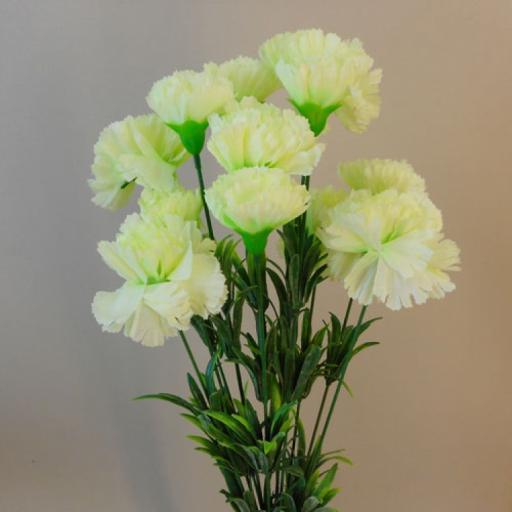 Artificial Carnation Picks 18 White Heads 7cm