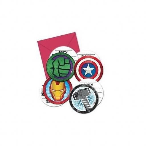 Avengers Party Invitations 6pk