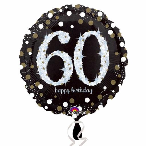 18" Gold Sparkling Celebration 60th Birthday Standard Foil Balloons