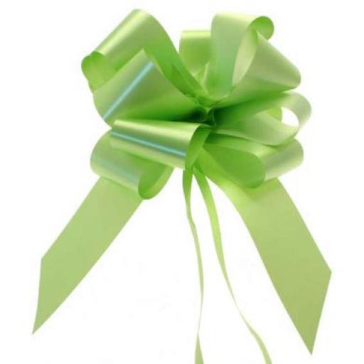 20 Lime Green Pull Bows (50mm)