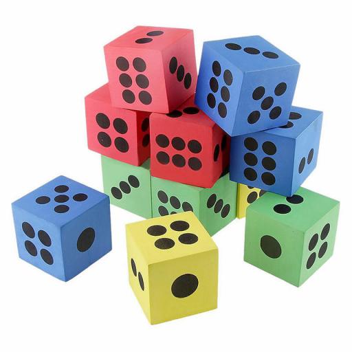 Soft Colourful Foam Large Dice Party 3.7cm / 1.5"