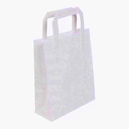 10 White Paper Bag & Handle 7X10X8inch