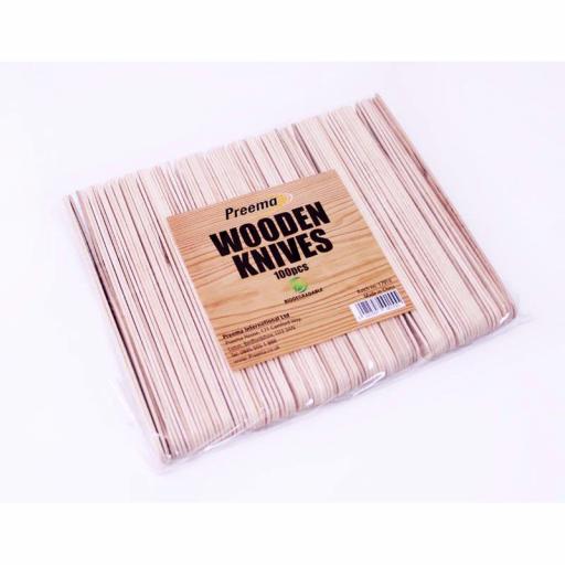 Wooden Knives 100 pcs Biodegradable