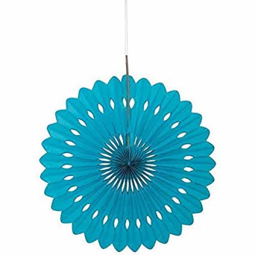 Caribbean Teal Paper Fan