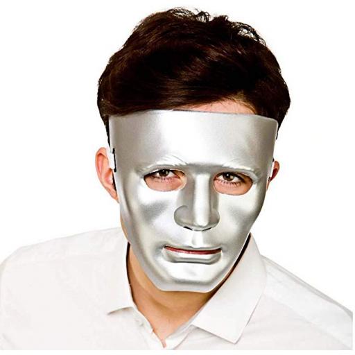 Silver Plastic Robot Mask