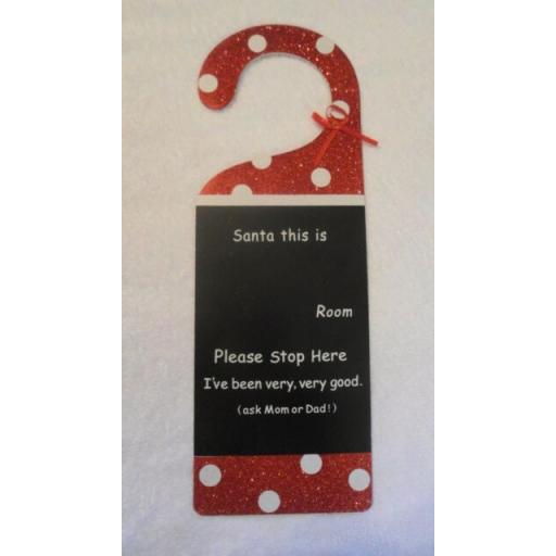 Santa Clause Chalkboard Door Hanger Red, Pink, Green Or Blue