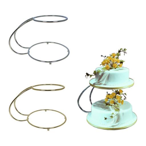 PME " C " Shape Plated Metal 2 Tier Cake Stand