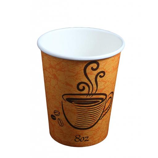 Premium Strength Paper Hot Cups 50pcs/8 Oz