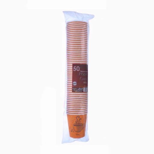 Premium Strength Paper Hot Cups 50pcs/8 Oz