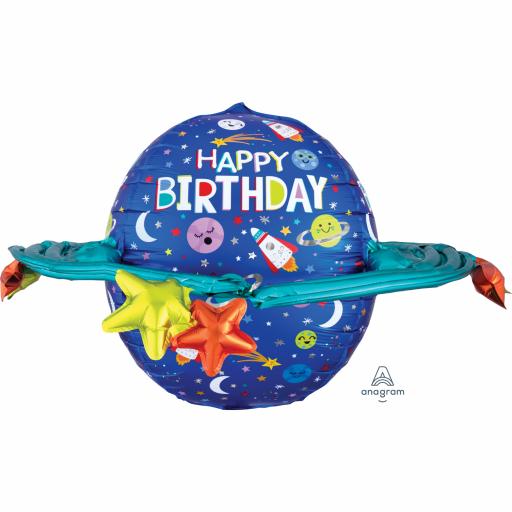 Happy Birthday Galaxy Ultra Shape Foil Balloons 29"