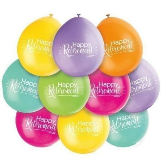 9" Happy Retirement Latex Balloons 10pk