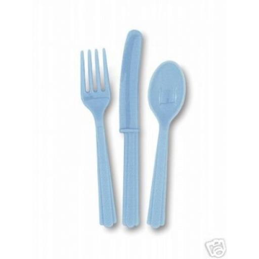 Powder Blue Plastic Cutlery