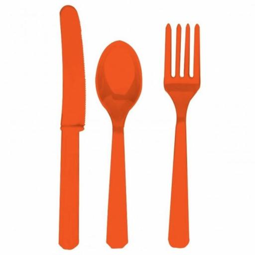 Unique Orange Plastic Cutlery