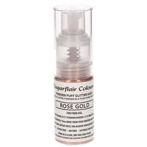 Sugarflair Powder Puff Glitter Dust Rose Gold 10g